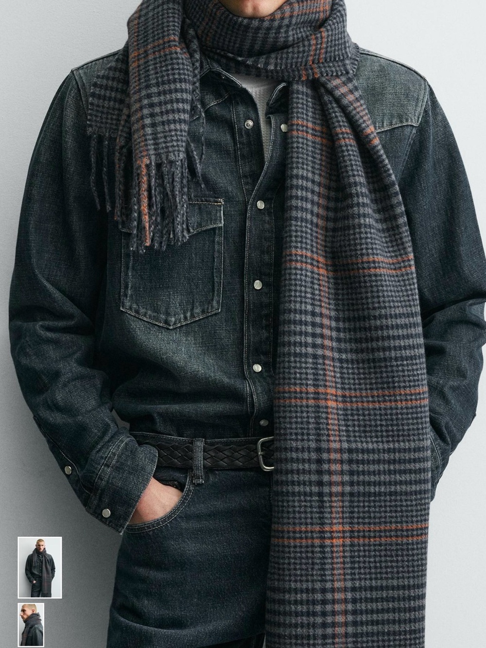 Men’s Plaid Winter Scarf – Soft & Warm – Like New